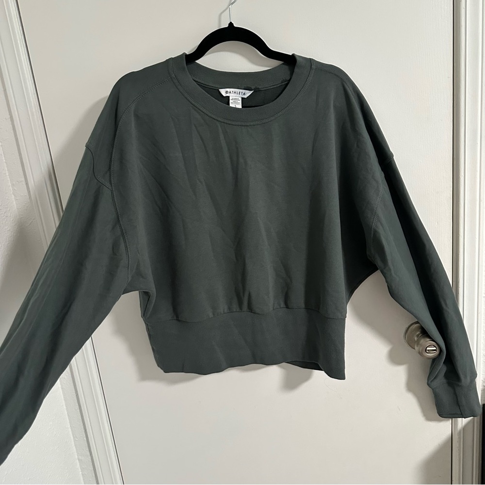 Athleta Green Boxy Long Sleeve Hoodie